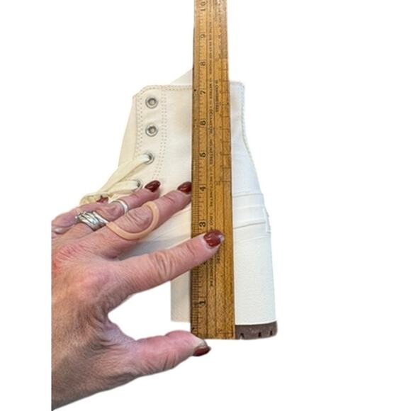 NEW!! "CONVERSE" LIMITED EDITION White Chunky High Top Heel Shoes SZ Women's 7 - Picture 5 of 6
